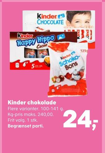 Kvickly Kinder chokolade tilbud
