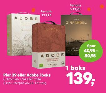 SuperBrugsen Pier 39 eller adobe i boks tilbud