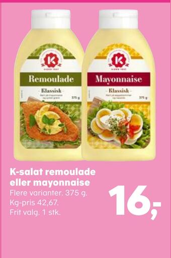 SuperBrugsen K-salat remoulade eller mayonnaise tilbud
