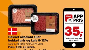 SuperBrugsen Hakket oksekød eller hakket gris og kalv 8-12% tilbud