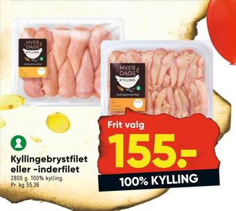 Bilka Kyllingebrystfilet eller -inderfilet tilbud