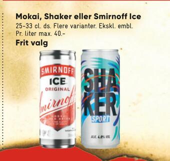 Bilka Mokai, shaker eller smirnoff ice tilbud