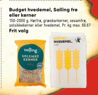 Bilka Budget hvedemel, salling frø eller kerner tilbud
