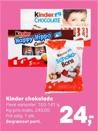SuperBrugsen Kinder chokolade tilbud