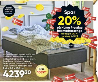 Bilka Spar 20% på huma prestige boxmadrassenge tilbud