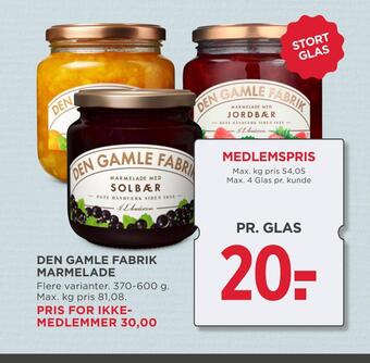 MENY Den gamle fabrik marmelade tilbud