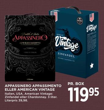 MENY Appassinero appassimento eller american vintage tilbud