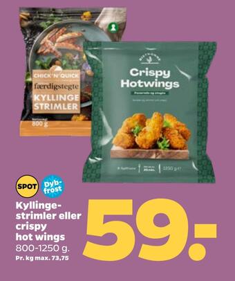 Netto Kyllingestrimler eller crispy hot wings tilbud