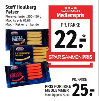 SPAR Steff houlberg pølser tilbud