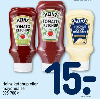 REMA 1000 Heinz ketchup eller mayonnaise tilbud