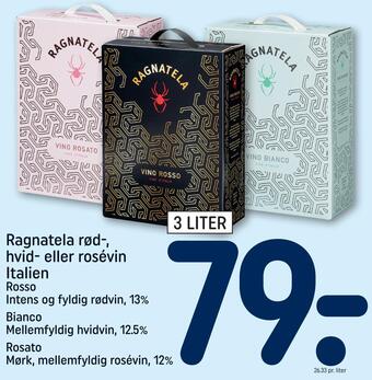 REMA 1000 Ragnatela rød-, hvid- eller rosévin italien tilbud