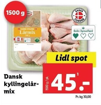 Lidl Dansk kyllingelårmix tilbud