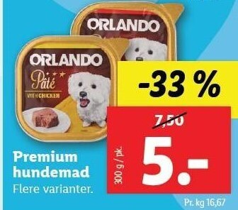 Lidl Orlando premium hundemad tilbud