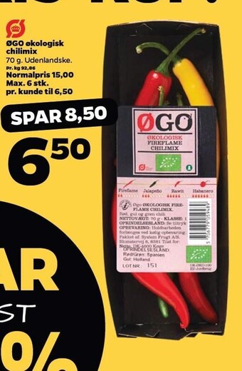 Netto Øgo økologisk chilimix 70 g tilbud
