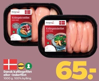 Netto Dansk kyllingefilet eller -inderfilet tilbud