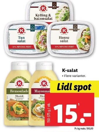 Lidl K-salat tilbud