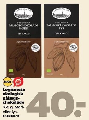 Netto Løgismose økologisk pålægschokolade tilbud
