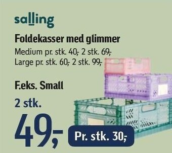 Føtex Foldekasser med glimmer 2 stk. tilbud