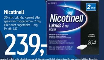 Føtex Nicotinell nikotintyggegummi tilbud