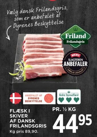 MENY Friland frilandsgris flæsk i skiver tilbud