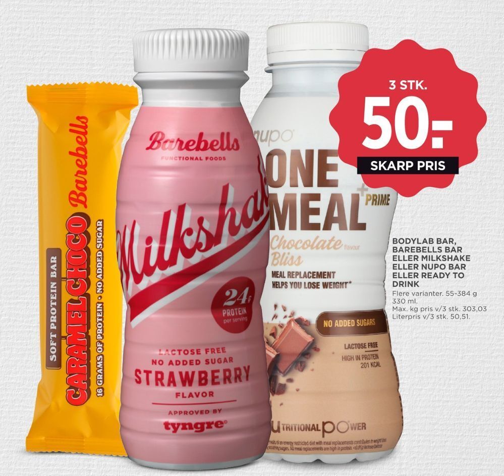 Barebells energibar caramel choco tilbud hos MENY