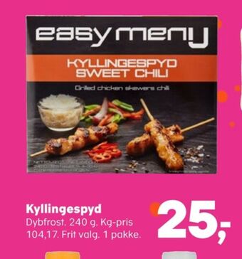 SuperBrugsen Easy meny kyllingespyd tilbud