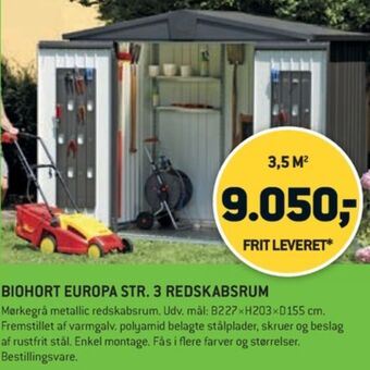 XL-BYG Biohort redskabsrum tilbud
