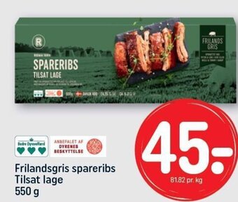 REMA 1000 Frilandsgris spareribs Tilsat lage 550 g tilbud