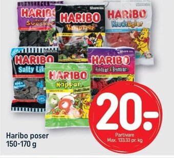 REMA 1000 Haribo poser 150-170 g tilbud