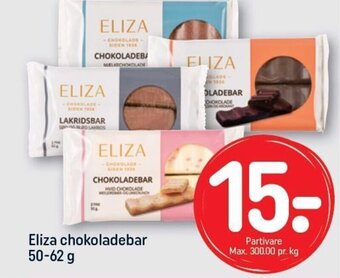 REMA 1000 Eliza chokoladebar 50-62 g tilbud