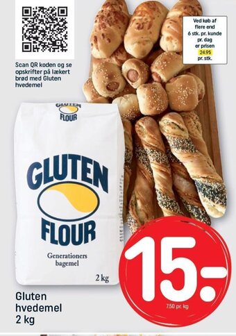 REMA 1000 Gluten hvedemel 2 kg tilbud