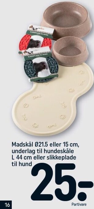 REMA 1000 Madskål Ø21.5 eller 15 cm, underlag til hundeskåle L 44 cm eller slikkeplade til hund tilbud