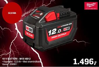 Bygma 18 V BATTERI - M18 HB12 tilbud
