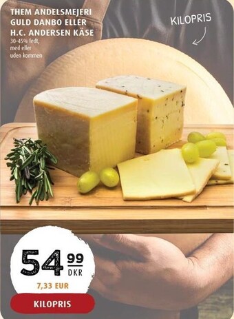 Them andelsmejeri guld danbo eller h.c. andersen käse