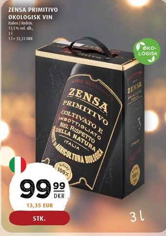 Scandinavian Park Zensa primitivo økologisk vin tilbud