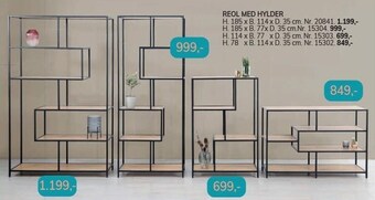 Daells Bolighus Reol med hylder tilbud