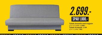 My Home Toledo sovesofa med magasin tilbud
