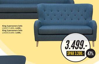 My Home King 2-personers sofa tilbud