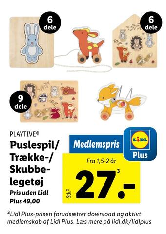 Lidl Puslespil/ trække-/ skubbe- legetøj tilbud