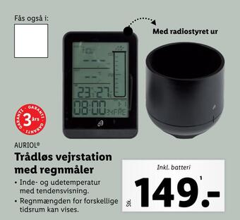 Lidl Trådløs vejrstation med regnmåler tilbud