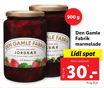Lidl Den gamle fabrik marmelade tilbud