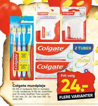Bilka Colgate tandpasta tilbud