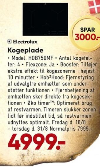 Bilka Electrolux indbygningskogeplade tilbud