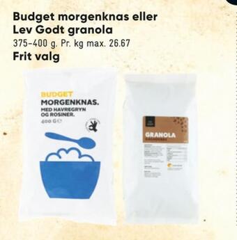 Bilka Budget morgenknas tilbud