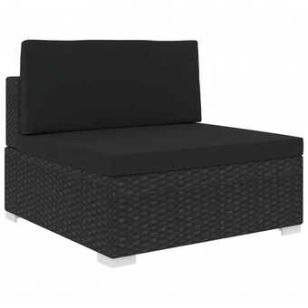 Bolig Center Midtersæde til sofa 1 stk. med hynder polyrattan sort tilbud
