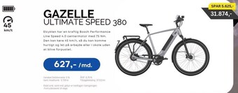 Design Cykler Gazelle ultimate speed 380 tilbud
