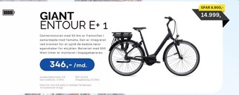 Design Cykler Giant entour e+ 1 tilbud