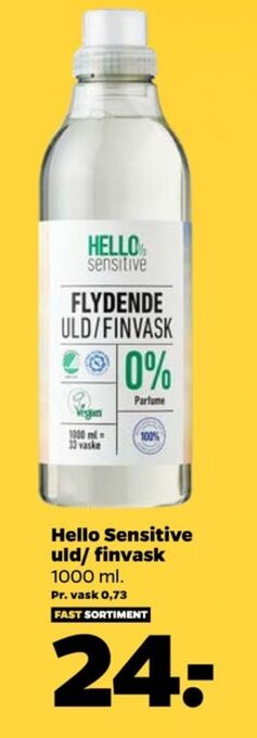 Netto Hello sensitive vaskemiddel-flydende tilbud