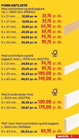 jem & fix FORKANTLISTE tilbud