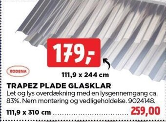 jem & fix TRAPEZ PLADE GLASKLAR tilbud